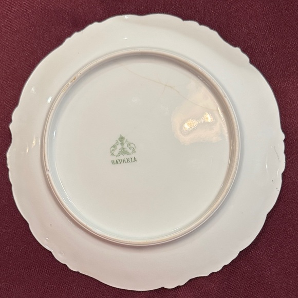 Vintage Floral Pink and White 8” Plate - Bavarian Porcelain - Picture 2 of 14